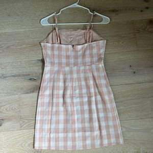 Pink and cream gingham dresd